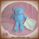 JACADI SOS DOUDOU OURS BLEU MOUCHOIR BLANC