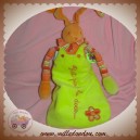 DOUDOU ET COMPAGNIE SOS LAPIN ORANGE GIGOTEUSE VERTE FLEUR TATOO