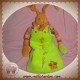 DOUDOU ET COMPAGNIE SOS LAPIN ORANGE GIGOTEUSE VERTE FLEUR TATOO