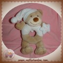 BOUT'CHOU MONOPRIX SOS DOUDOU OURS MARRON HOCHET ROSE ETOILES RAYE