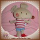 DPAM SOS DOUDOU SOURIS BEIGE TSHIRT RAYE ROUGE SHORT BLEU