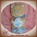 POMMETTE SOS DOUDOU CHAT OURS BEIGE ECHARPE BLEU ETOILE MUSICAL