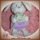 TEX SOS DOUDOU LAPIN BLANC MUSICAL VIOLET OISEAU ROBE