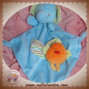 BEBEREVE SOS DOUDOU ELEPHANT PLAT BLEU OISEAU ORANGE