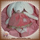 MOULIN ROTY SOS DOUDOU LAPIN MYRTILLE ET CAPUCINE BLANC ROBE ROSE