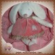 MOULIN ROTY SOS DOUDOU LAPIN MYRTILLE ET CAPUCINE BLANC ROBE ROSE