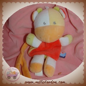 SUCRE D'ORGE SOS DOUDOU GIRAFE ORANGE ROUGE MOUTON ATTACHE TETINE