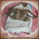 GRO GROUP BAG SOS DOUDOU LAPIN PLAT MARRON BLANC NOEUD