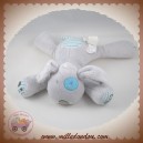 OKAIDI OBAIBI SOS DOUDOU CHIEN PELUCHE GRIS COCARD BLEU TISSU