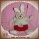 SUCRE D'ORGE SOS DOUDOU LAPIN BEIGE HOCHET CORPS VERT ROUGE