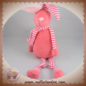 BOUT'CHOU MONOPRIX SOS DOUDOU LAPIN ROSE RAYE ECHARPE