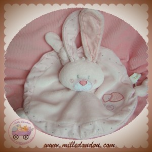 BERLINGOT SOS DOUDOU LAPIN PLAT ROND ROSE NOEUD