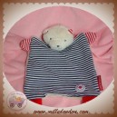 TERRE DE MARINS SOS DOUDOU OURS PLAT ECRU RAYE BLEU ROUGE