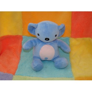 POMMETTE SOS DOUDOU KOALA BLEU MAUVE ROSE