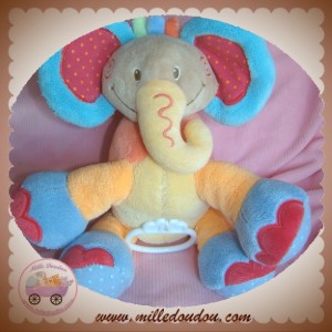 NATTOU SOS DOUDOU ELEPHANT OASIS ORANGE BLEU ROSE MUSICAL