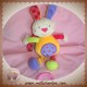 BABY CLUB SOS  DOUDOU LAPIN ECRU JAUNE VIOLET EXPLORER MUSICAL