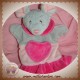 AJENA SOS DOUDOU SOURIS GRISE MARIONNETTE ROSE POCHE