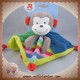 NICOTOY SOS DOUDOU SINGE GRIS PLAT BLEU VERT ROUGE TRICOT