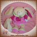 BABYNAT BABY NAT SOS DOUDOU LAPIN ROSE FUSHIA CAPE VERT MOUCHOIR