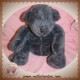 DPAM SOS DOUDOU PELUCHE OURS GRIS FONCE BOUCLETTE DU PAREIL AU MEME