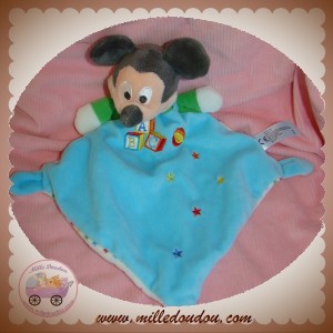 DISNEY SOS DOUDOU MICKEY SOURIS PLAT BLEU TURQUOISE ABC