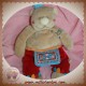 NOUKIE'S SOS DOUDOU OURS NOUKY INDIEN BEIGE ROUGE 24 cm