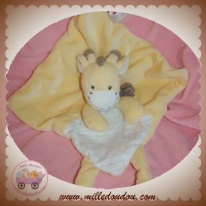 NICOTOY SOS DOUDOU ZEBRE GIRAFE PLAT JAUNE BLANC RAYE