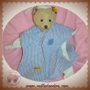 STEIFF SOS DOUDOU OURS PLAT ECRU BLEU