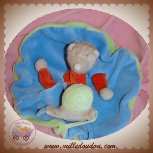 MOULIN ROTY SOS DOUDOU HERISSON PLAT BLEU VERT MARIONNETTE ESCARGOT