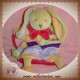 DOUDOU ET COMPAGNIE SOS LAPIN PAULIN MARIONNETTE VELOURS ORANGE VERT VIOLET