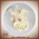 BABYNAT BABY NAT SOS DOUDOU CHIEN BLANC ALLONGE MOUCHOIR ECRU