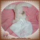 DOUDOU ET COMPAGNIE SOS LAPIN BONBON BLANC ROSE MOUCHOIR DC2580