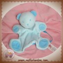 DPAM SOS DOUDOU OURS PLAT BLEU TURQUOISE HOCHET