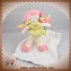 SUCRE D'ORGE SOS DOUDOU POUPEE FILLE TETINOU PAPILLON VERT ROSE MOUCHOIR