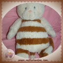 GIPSY SOS DOUDOU CHAT ECRU BLANC RAYE MARRON POILS 40 cm