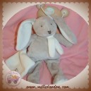 BABYNAT SOS DOUDOU LAPIN LAYETTE GRIS ECHARPE BLANCHE MOUCHOIR