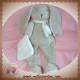 BABYNAT SOS DOUDOU LAPIN LAYETTE GRIS ECHARPE BLANCHE MOUCHOIR