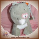 NOUKIE'S SOS DOUDOU CHAT IRIS & BABETTE GRIS COEUR ROSE 25 CM