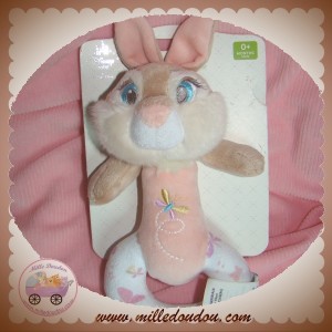 DISNEY SOS DOUDOU LAPIN PAN PAN BEIGE ROSE PAPILLON HOCHET