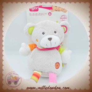 TIGEX SOS DOUDOU OURS GRIS ORANGE HOCHET