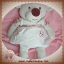 NOUNOURS SOS DOUDOU SOURIS BLANCHE ROBE LAINE TISSU PAPILLON FLEURS