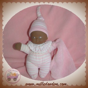 COROLLE SOS DOUDOU POUPEE MARRON MOUCHOIR ROSE MINIREVE BONNET