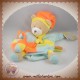 DOUDOU ET COMPAGNIE SOS OURS ZAZOU MARIONNETTE ORANGE JAUNE ZIG ZAG DC2562