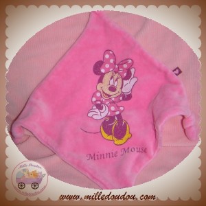 DISNEY SOS DOUDOU MOUCHOIR PLAT ROSE MINNIE NOEUD CARREFOUR