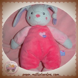 SUCRE D'ORGE SOS DOUDOU LAPIN GRIS CORPS ROSE COEUR