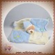 GIPSY SOS DOUDOU OURS BEIGE PLAT BLEU ECRU NOEUD POMMIER