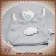 KALOO SOS DOUDOU OURS PLAT RAYE GRIS BLEU POISSON ZEN