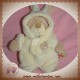 NICOTOY SOS DOUDOU OURS BEIGE DEGUISE EN LAPIN ECRU 18 CM