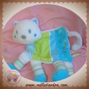 NICOTOY SOS DOUDOU CHAT OURS BLANC PLAT BLEU BANDANA