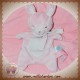 TEX SOS DOUDOU LAPIN ROSE PLAT RECTANGLE ROND BLANC